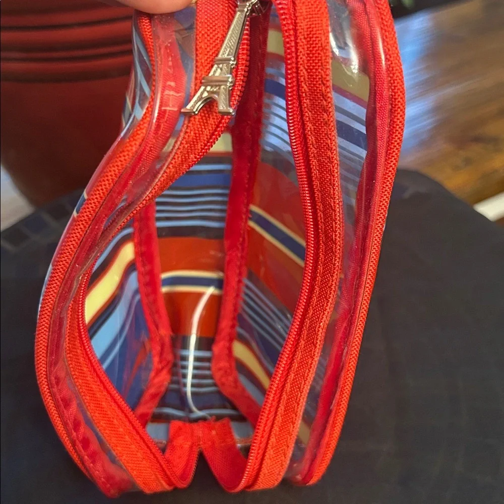 Lancome Makeup Bag Case Pouch Stripes Eiffel Tower